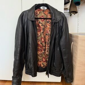 Vintage oversized leather jacket
